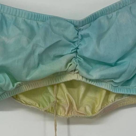 FURST OF A KIND BLUE & PINK TIE DYE STRAPLESS BANDEAU ONE SIZE - Picture 4 of 5